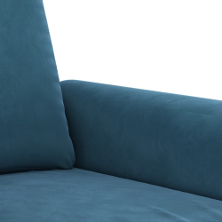Sofa 2-osobowa, niebieski, 120 cm, tapicerowana aksamitem