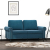 Sofa 2-osobowa, niebieski, 120 cm, tapicerowana aksamitem