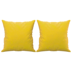2-osobowa sofa z poduszkami, żółta, 120 cm, aksamit