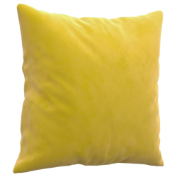2-osobowa sofa z poduszkami, żółta, 120 cm, aksamit