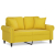 2-osobowa sofa z poduszkami, żółta, 120 cm, aksamit