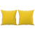 2-osobowa sofa z poduszkami, żółta, 120 cm, aksamit