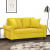 2-osobowa sofa z poduszkami, żółta, 120 cm, aksamit