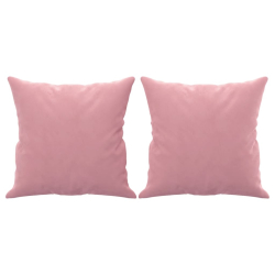 2-osobowa sofa z poduszkami, różowa, 140 cm, aksamit