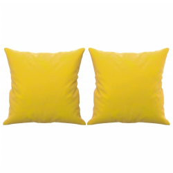 2-osobowa sofa z poduszkami, żółta, 140 cm, aksamit