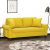 2-osobowa sofa z poduszkami, żółta, 140 cm, aksamit