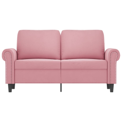 Sofa 2-osobowa, różowy, 120 cm, tapicerowana aksamitem