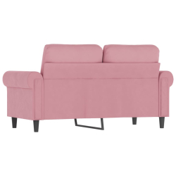 Sofa 2-osobowa, różowy, 120 cm, tapicerowana aksamitem