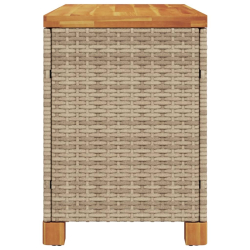 Skrzynia ogrodowa, beżowa, 80x40x48 cm, polirattan i akacja