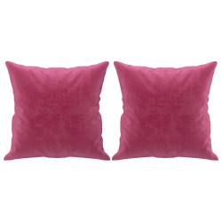 2-osobowa sofa z poduszkami, winna czerwień, 140 cm, aksamit