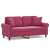 2-osobowa sofa z poduszkami, winna czerwień, 140 cm, aksamit