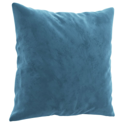 2-osobowa sofa z poduszkami, niebieska, 140 cm, aksamit