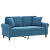 2-osobowa sofa z poduszkami, niebieska, 140 cm, aksamit