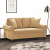 2-osobowa sofa z poduszkami, brązowa, 120 cm, aksamit
