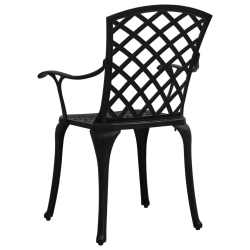 Krzesła ogrodowe, 6 szt., odlewane aluminium, czarne