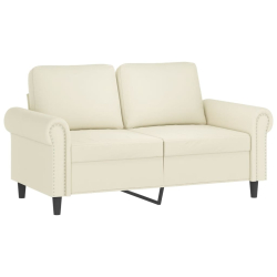 Sofa 2-osobowa, kremowy, 120 cm, tapicerowana aksamitem