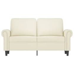 Sofa 2-osobowa, kremowy, 120 cm, tapicerowana aksamitem