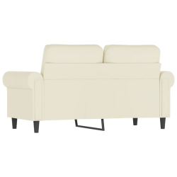 Sofa 2-osobowa, kremowy, 120 cm, tapicerowana aksamitem