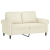 Sofa 2-osobowa, kremowy, 120 cm, tapicerowana aksamitem