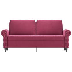 Sofa 2-osobowa, winna czerwień, 140 cm, tapicerowana aksamitem