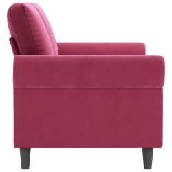 Sofa 2-osobowa, winna czerwień, 140 cm, tapicerowana aksamitem