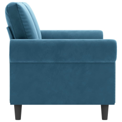Sofa 2-osobowa, niebieski, 140 cm, tapicerowana aksamitem