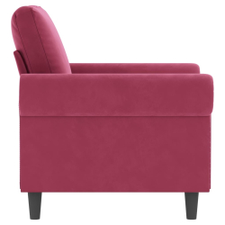 Fotel, winna czerwień, 60 cm, obity aksamitem
