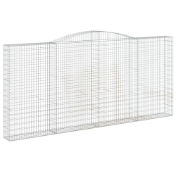 Kosze gabionowe, 10 szt, 400x30x180/200cm, galwanizowane żelazo