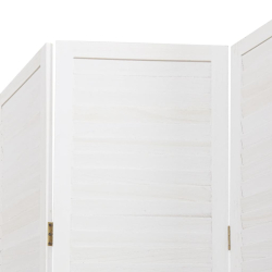 Parawan pokojowy, 4-panelowy, biały, lite drewno paulowni