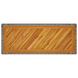 Stolik ogrodowy z drewnianym blatem, szary, 100x40x75 cm