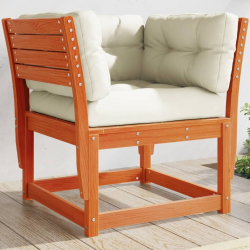 Krzesło ogrodowe z podłokietnikami i poduszkami, woskowy brąz