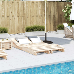 Leżaki, 2 szt., 205x60x31,5 cm, lite drewno sosnowe