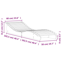 Leżaki, 2 szt., 205x60x31,5 cm, lite drewno sosnowe