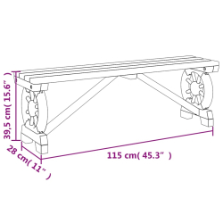 Ławka ogrodowa, 115 cm, lite drewno jodłowe