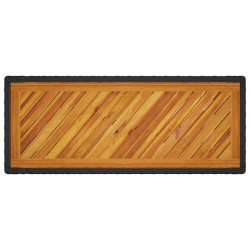 Stolik ogrodowy z drewnianym blatem, czarny, 100x40x75 cm