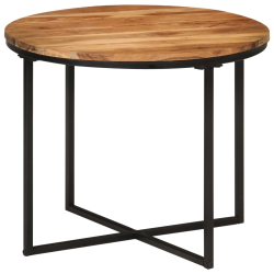 Stolik kawowy, 55x55x45 cm, lite drewno akacjowe i żelazo