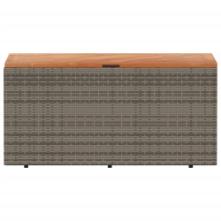 Skrzynia ogrodowa, szara, 110x50x54 cm, polirattan i akacja