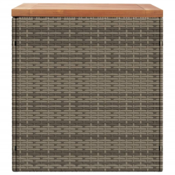 Skrzynia ogrodowa, szara, 110x50x54 cm, polirattan i akacja