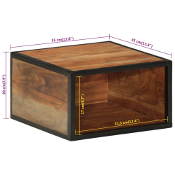 Wisząca szafka nocna, 35x35x20 cm, lite drewno akacjowe