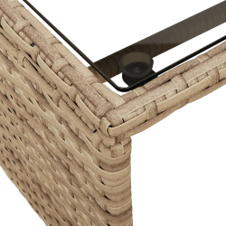 Narożnik ogrodowy z poduszkami i stolikiem, rattan PE, beżowy