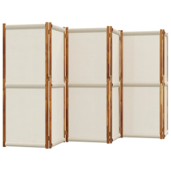 Parawan 6-panelowy, jasnoszary, 420x180 cm