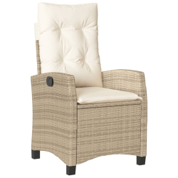 7-cz. zestaw mebli ogrodowych z poduszkami, beżowy, polirattan