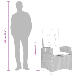 7-cz. zestaw mebli ogrodowych z poduszkami, beżowy, polirattan