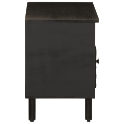 Szafka pod telewizor, czarna, 80x33x46 cm, lite drewno mango