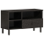 Szafka pod telewizor, czarna, 80x33x46 cm, lite drewno mango