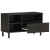 Szafka pod telewizor, czarna, 80x33x46 cm, lite drewno mango