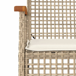 4-cz. zestaw wypoczynkowy do ogrodu, poduszki, rattan PE, beż