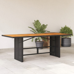 Stół ogrodowy z akacjowym blatem , czarny, 190x80x74 cm