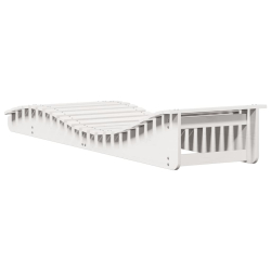 Leżaki, 2 szt., białe, 205x60x31,5 cm, lite drewno sosnowe