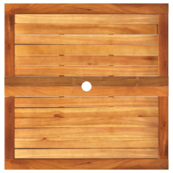 Stolik ogrodowy, czarny, 80x80x75 cm, polirattan i akacja